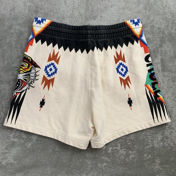 Cruel Play Ed Hardy Sweat Shorts Womens Medium Lion Rhinestones Aztec Tribal 5” - Picture 12 of 12